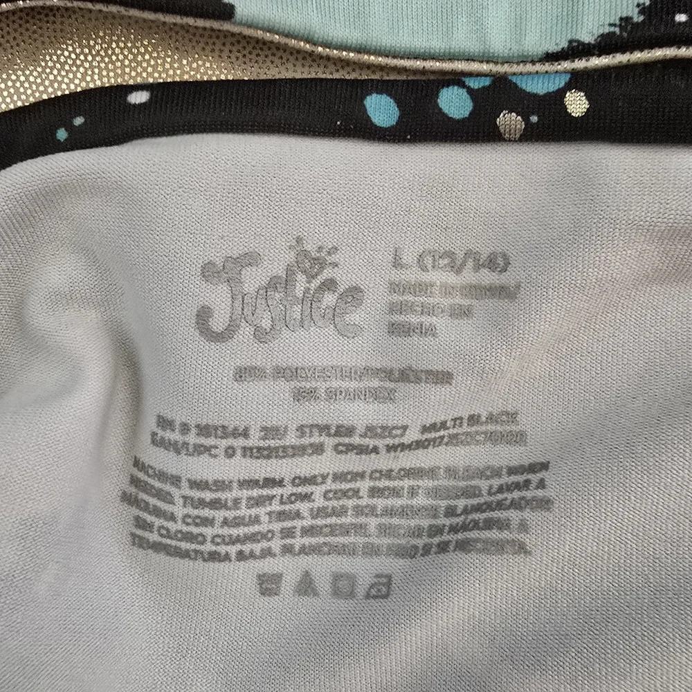 Justice | Black and Blue Sports Bra eith matching short size XL (16/18)